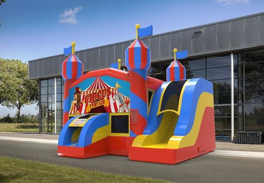 Order an inflatable rightside slide dropslide combo 13ft bounce house in theme carnival game. Buy inflatable bounce houses online at JB Inflatables America