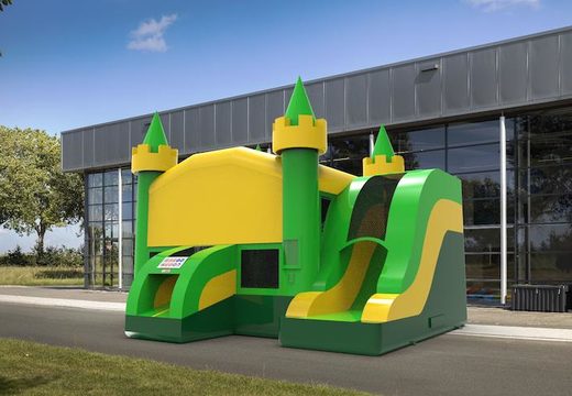 Unique rightside slide dropslide combo 13ft basic inflatable bounce house in colors B for both young and old. Buy inflatable commercial bounce houses online at JB Inflatables America