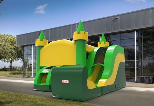 Buy inflatable unique rightside slide dropslide combo 13ft jumper basic bounce house in colors B for both young and old. Order inflatable wholesale bounce houses online at JB Inflatables America