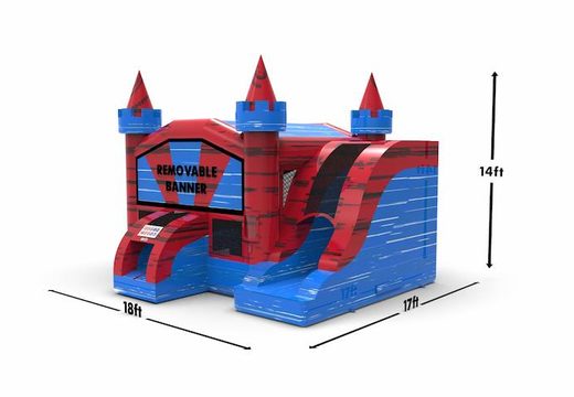 Unique rightside slide dropslide combo 13ft inflatable bounce house in theme marble in colors A for both young and old. Buy inflatable wholesales online at JB Inflatables America