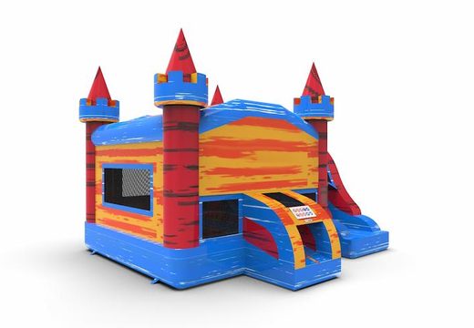 Order an inflatable rightside slide dropslide combo 13ft bounce house in theme marble colors B theme for both young and old. Buy inflatable bouncers online at JB Inflatables America, professional in inflatables making