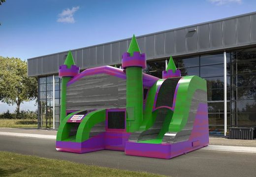 Unique rightside slide dropslide combo 13ft inflatable bounce house in theme marble in colors C order for both young and old. Buy manufactured bouncers online at JB Inflatables America