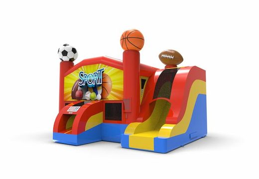 Order unique inflatable rightside slide dropslide combo 13ft bouncy castle in sports theme for both young and old. Buy inflatable bouncy castles online at JB Inflatables America