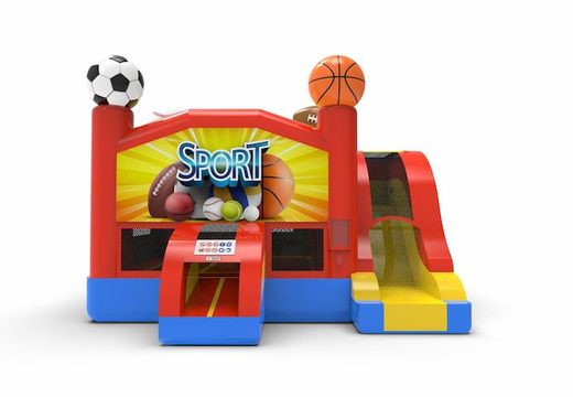 Order an inflatable rightside slide dropslide combo 13ft bounce house in theme sports for both young and old. Buy inflatable wholesale bounce houses online at JB Inflatables America