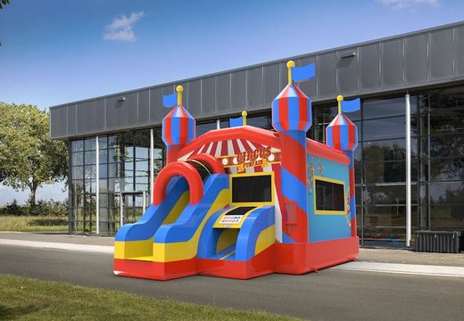 Order an inflatable frontslide combo 13ft bounce house in theme carnival game. Buy inflatable bounce houses online at JB Inflatables America