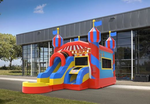 Order a frontslide combo 13ft inflatable bounce house in theme carnival game. Buy inflatable bounce houses online at JB Inflatables America