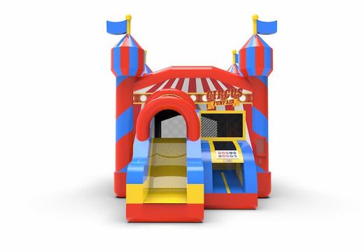 Buy an inflatable frontslide combo 13ft bounce house in theme carnival game. Order inflatable bounce houses online at JB Inflatables America