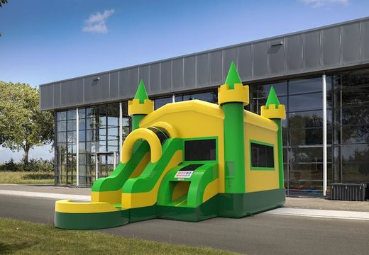 Buy inflatable unique frontslide combo 13ft jumper basic bounce house in colors B for both young and old. Order inflatable wholesale bounce houses online at JB Inflatables America
