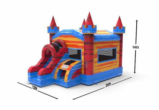 Unique inflatable manufactured frontslide combo 13ft inflatable bounce house in theme marble in colors B order for both young and old. Buy inflatable bounce houses online at JB Inflatables America