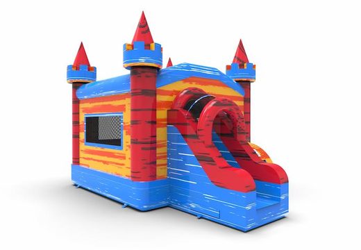 Order an inflatable frontslide combo 13ft bounce house in theme marble colors B theme for both young and old. Buy inflatable bouncers online at JB Inflatables America, professional in inflatables making