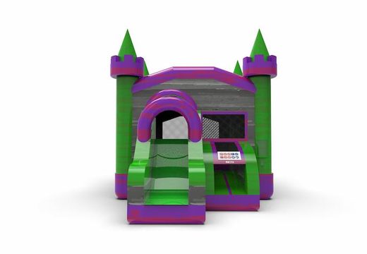 Buy frontslide combo 13ft inflatable bounce house in theme marble in colors purple-gray&green for both young and old. Buy wholesale bounce houses online at JB Inflatables America