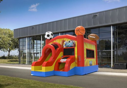 Order unique inflatable frontslide combo 13ft bouncy castle in sports theme for both young and old. Buy inflatable bouncy castles online at JB Inflatables America