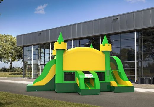 Unique slide park combo 13ft bounce house with two slides in colors B for both young and old. Buy inflatable commercial bounce houses online at JB Inflatables America