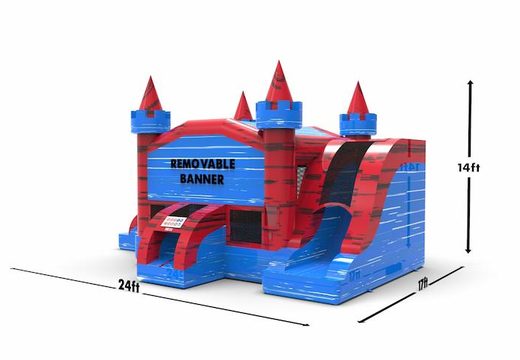 Unique slide park combo 13ft bouncy castle with two slides in theme marble in colors A for both young and old. Buy inflatable wholesale bouncy castles online at JB Inflatables America