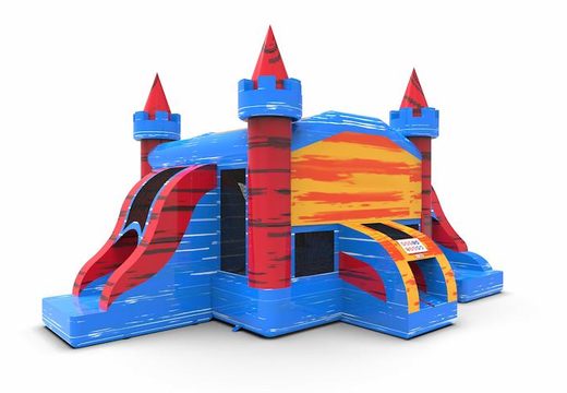 Order an inflatable slide park combo 13ft bouncer with two slides in theme marble colors B theme for both young and old. Buy inflatable bouncers online at JB Inflatables America, professional in inflatables making