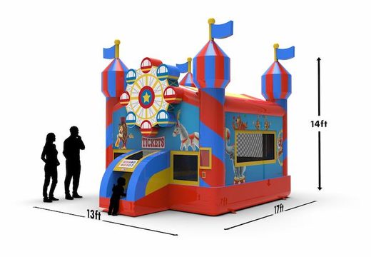 Buy an inflatable 2,5D jumper inflatable bounce house in a carnival games theme for both young and old. Order inflatable moonwalks online from JB Inflatables America, professional in inflatables making