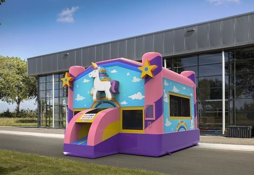 Order a unique inflatable 2,5D jumper bounce house in a unicorn theme for both young and old. Buy inflatable bouncers online at JB Inflatables America