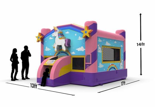 Buy Inflatable unique 2,5D jumper bounce house in unicorn theme. Order inflatable bouncy castles online at JB Inflatables America, professional in inflatables making