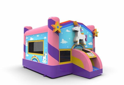 Order an inflatable manufactured 2,5D jumper bounce house in theme unicorn for both young and old. Buy inflatable bounce houses online at JB Inflatables America