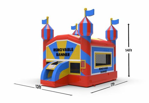 Buy an inflatable 13ft jumper basic inflatable bounce house in a carnival theme for both young and old. Order inflatable moonwalks online from JB Inflatables America, professional in inflatables making