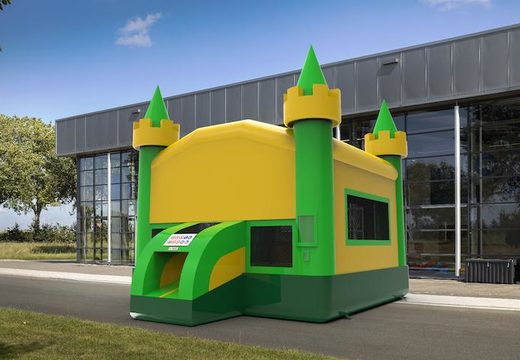 Buy inflatable 13ft jumper basic bounce house in marble theme in colors green-yellow for both young and old. Order inflatable moonwalks online at JB Inflatables America