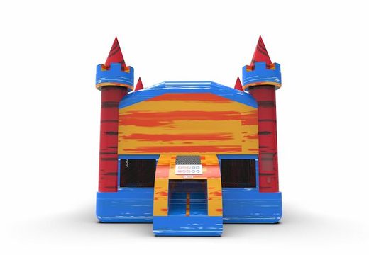 Order a wholesale 13ft jumper basic bounce house in marble theme in colors blue-orange-red for both young and old. Buy inflatable bouncy castles online at JB Inflatables America