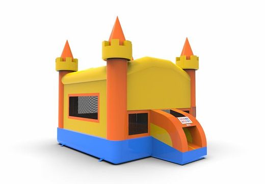Buy wholesale inflatable 13ft jumper basic bounce house in marble theme in colors orange, yellow and blue for both young and old. Order inflatable bounce houses online at JB Inflatables America