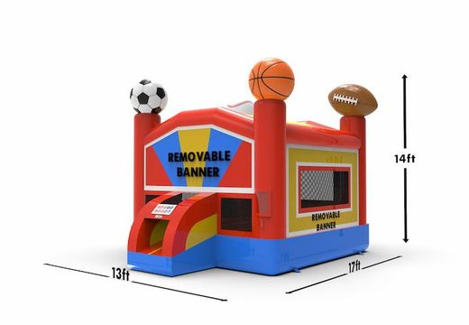 Buy inflatable unique 13ft jumper basic bounce house in theme sports for both young and old. Order inflatable moonwalks online at JB Inflatables America