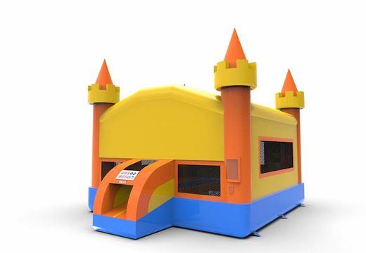 Order unique 15ft jumper basic inflatable bounce house in marble theme in colors blue, yellow & orange for both young and old. Buy inflatable manufactured bounce houses online at JB Inflatables America