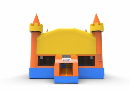 Inflatable 15ft jumper basic bounce house in marble theme in colors blue, yellow & orange for both young and old. Order inflatable bounce houses online at JB Inflatables America, professional in inflatables making
