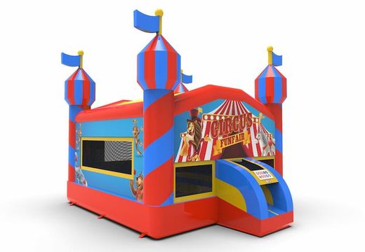 Order unique inflatable 15ft jumper basic inflatable bounce house in carnival theme for both young and old. Buy wholesale online at JB Inflatables America