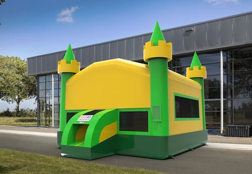 Buy inflatable 15ft jumper basic bounce house in marble theme in colors green&yellow for both young and old. Order inflatable moonwalks online at JB Inflatables America