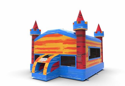 Buy inflatable 15ft jumper basic bounce house in marble theme in colors blue-red-orange for both young and old. Order inflatable moonwalks online at JB Inflatables America
