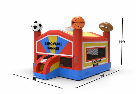 Buy Inflatable unique 15ft jumper basic bounce house in theme sports for both young and old. Order inflatable moonwalks online at JB Inflatables America