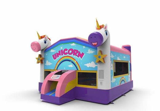 Buy inflatable 15ft jumper basic bounce house in unicorn theme for both young and old. Order inflatable bouncers online at JB Inflatables America