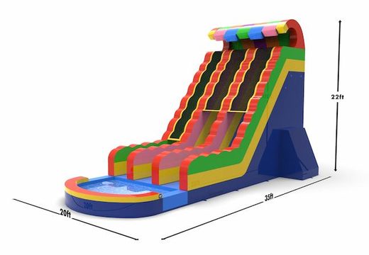 An inflatable waterslide D22 in all colors for both young and old for sale. Buy inflatable waterslides online at JB Inflatables America