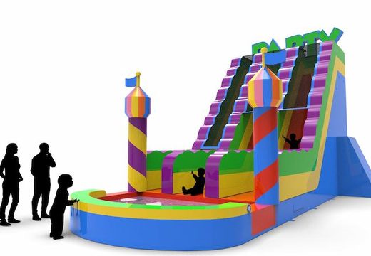 Buy an inflatable waterslide D22 in party theme for various occasions. Order wholesale inflatable waterslides online at JB Inflatables America