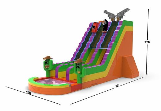 An inflatable waterslide D22 in theme Texas for both young and old for sale. Order inflatable waterslides online at JB Inflatables America