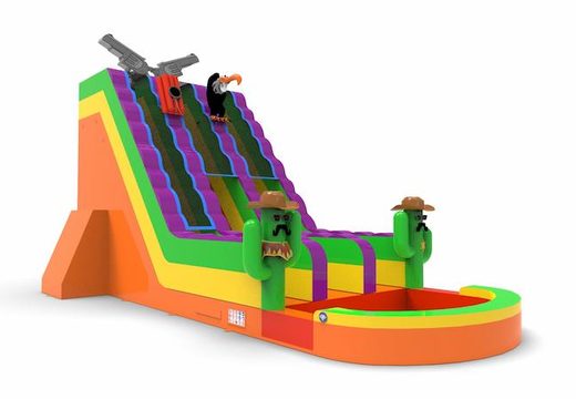 Get an inflatable waterslide D22 in Texas theme for both young and old. Order inflatable waterslides online at JB Inflatables America
