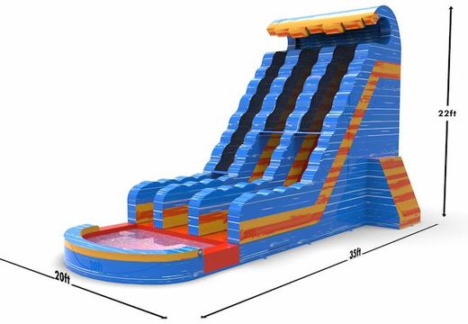 Get an inflatable waterslide D22 in theme waterfall for both young and old. Order inflatable waterslides online at JB Inflatables America