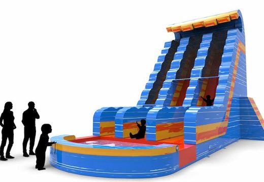 An inflatable waterslide D22 in theme waterfall for both young and old for sale. Order inflatable waterslides online at JB Inflatables America