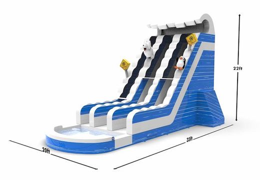 Inflatable waterslide D22 in theme winter edition for both young and old for sale. Buy inflatable reclame waterslides online at JB Inflatables America