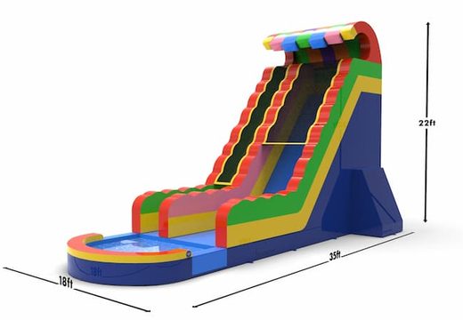 Buy an inflatable waterslide S22 in all colors for both young and old. Order inflatable commercial waterslides online at JB Inflatables America