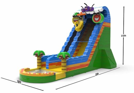 Unique inflatable waterslide S22 in theme caribbean for both young and old for sale. Buy inflatable reclame waterslides online at JB Inflatables America  
