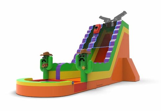 An inflatable waterslide S22 in theme Texas for both young and old for sale. Order inflatable waterslides online at JB Inflatables America