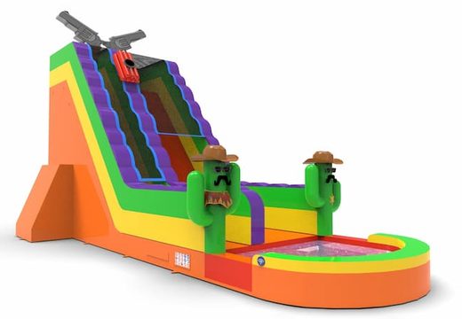 Get an inflatable waterslide S22 in Texas theme for both young and old. Order inflatable waterslides online at JB Inflatables America
