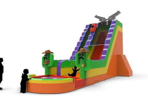 Buy an inflatable waterslide S22 in theme Texas for both young and old. Order inflatable manufactured waterslides online at JB Inflatables America