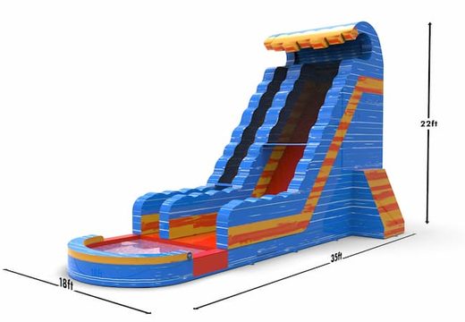 Unique inflatable waterslide S22 in theme waterfall for both young and old for sale. Buy inflatable reclame waterslides online at JB Inflatables America