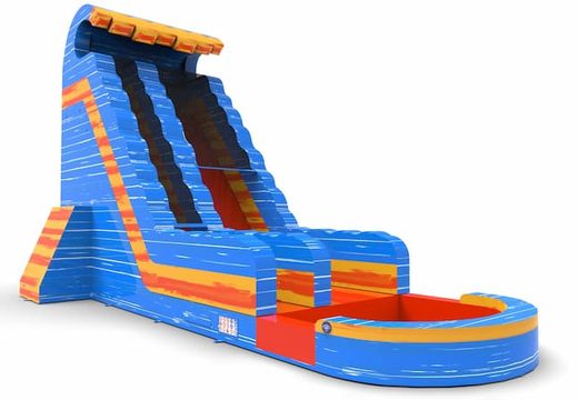 Buy an inflatable waterslide S22 in waterfall theme for both young and old. Order inflatable commercial waterslides online at JB Inflatables America