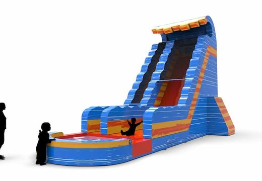 An inflatable waterslide S22 in theme waterfall for both young and old for sale. Order inflatable waterslides online at JB Inflatables America
